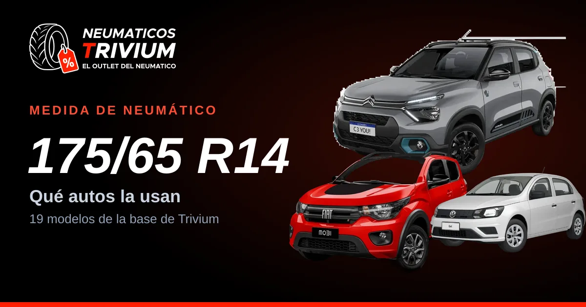 Neumáticos 175/65 R14 con los autos que la usan: Citroen C3, Fiat Mobi